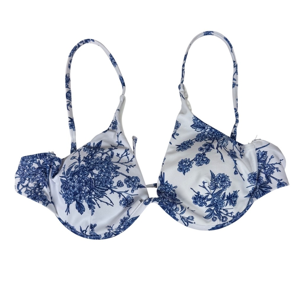 NWT BERLOOK Bikini, Floral Collection Classic Toile Blue and White, Size S/M - Picture 3 of 11